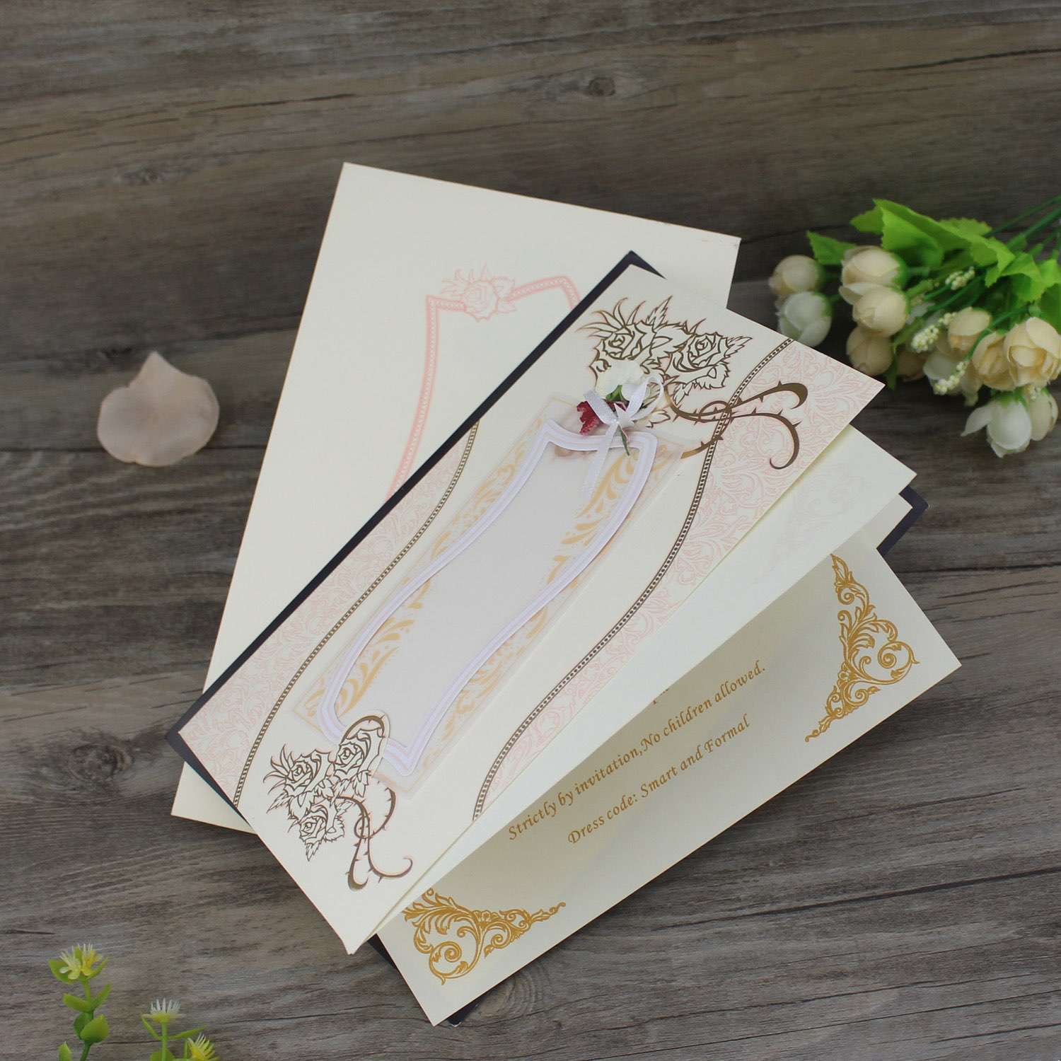White Heart Laser Cut Wedding Invitations Cheap